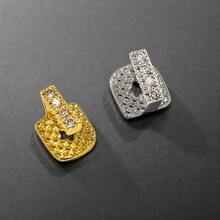 Set 1 buah/3 buah/5 buah Hiasan Gigi Bergaris Vertikal Mengkilap dengan Rhinestone, Dekorasi Gigi Hip-Hop yang Dipersonalisasi, Aksesori Pesta, Perlengkapan Fotografi Sehari-hari - MultiWarna - View 8
