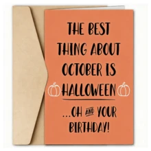 Halloween Themed Funny Birthday Card - Adorable Cartoon Design, Perfect Choice For October Celebration - Multicolor - View 6