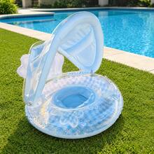 Children's Swim Ring, Children's Inflatable Swim Ring, With Adjustable Sunshade Pool Swim Ring, Children's Inflatable Swim Ring With Handle Seat Swim Ring, Suitable For Children To Use In Pool Beach Summer - Multicolor - View 2