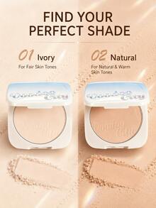 voodoo city Soft Focus Oil Control Pressed Powder 20g Large Capacity Matte Setting Powder Lightweight Pore Concealing Face Powder Oil Control Smooth Natural Makeup Finish Long-Lasting Ivory - 01 - View 2