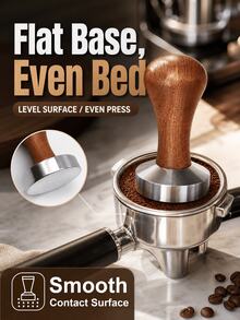 SMEGGEMS 51/53/58mm Coffee Tamper, Powder Press Hammer, Coffee Machine Handle Filling Device, Stainless Steel Coffee Powder Press, High Quality, Handmade, Suitable For Espresso Machine - Brown - View 1