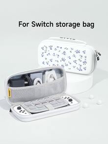 1件紫色花卉圖案Switch保護殼收納袋，適用於Switch2/Switch OLED/Switch NS/Lite，新一代Switch2遊戲主機配件保護套收納袋，電池續航版遊戲主機配件保護套，送給SWITCH玩家的最佳禮物 - 彩色 - 查看 8