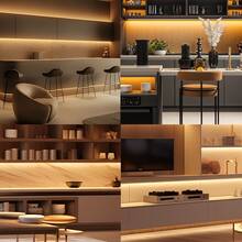 5/3/2/1m COB High Brightness Flexible LED Strip Light, USB Plug-In Power, Button Switch Control, Ultra-Thin Decorative Light Bar, Suitable For Cabinets, Mirrors, Ceilings, Kitchens, Bedrooms And Offices, Wall Decoration Fill Light And Backlight Multi-Scene Lighting - LED Strip - View 6