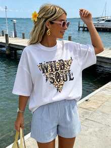 Beautiful Women's Summer Tops   This New Women's T-Shirt From The Early Spring/Summer 2026 Collection Stands Out With An Exclusive Design.The Black To - 白色 - 查看 11