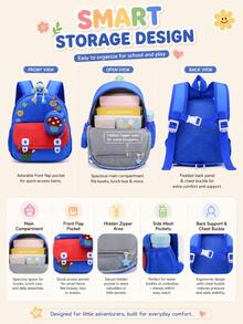 XD New Mushroom Pattern Backpack For Kids, Unisex, Lightweight And Minimalist, Suitable For School Or Travel, Lightweight College Student Backpack, Suitable For Daily Commute And Back To School Use - Multicolor - View 3