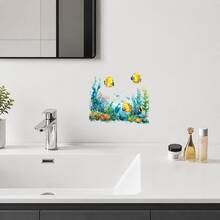 1件 20*30cm (7.87英吋*11.42英吋) 2D水彩海洋熱帶魚珊瑚牆貼，居家氛圍PVC自黏裝飾貼紙 - 多色 - 查看 1