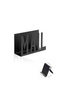 Modern Black Metal Mail Organizer - Hollow Letter Design, Desktop File And Envelope Storage Rack, Home Or Office Decor - Multicolor - View 11