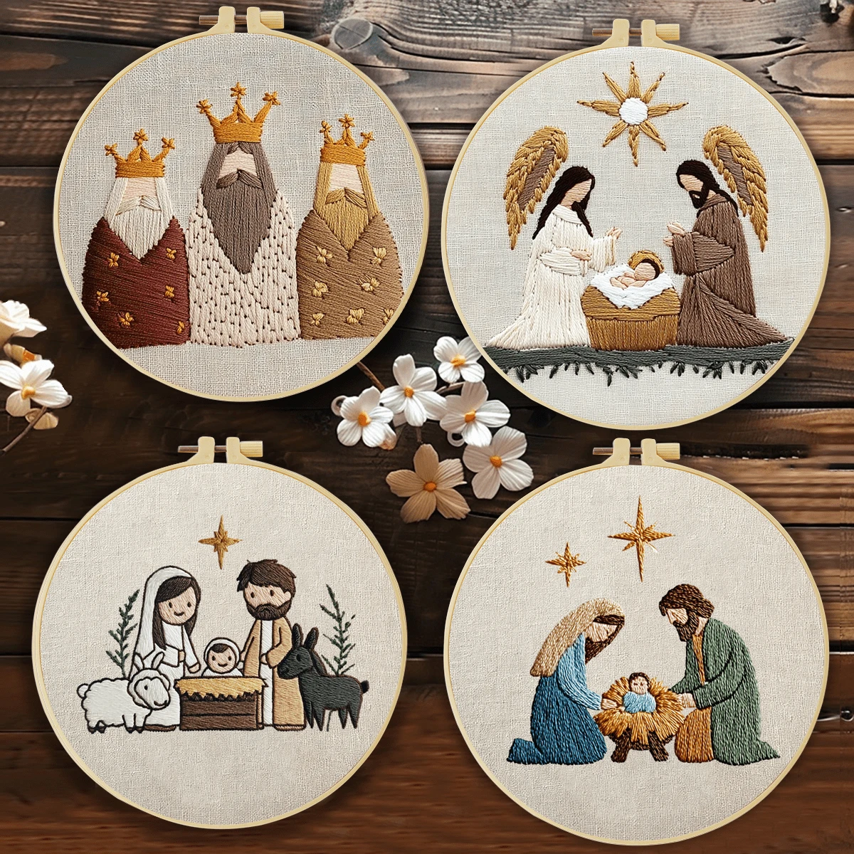 1 pièce pièce 20*20cm/7,9*7,9in,Kit de broderie La naissance d'un enfant, ensemble de broderie fait main DIY pour débutants adultes, cadeau pour la maison, cadeau de couture pour femmes, comprenant le manuel d'utilisation, le tissu à motif imprimé, le cadre de broderie, l'aiguille et le fil.