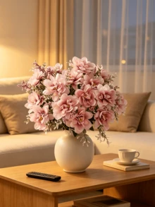 1/3 Buquê de Flores de Peônia Artificiais, Flores de Seda, Buquê de Peônia Falsa, Adequado para Decoração de Casa Estilo Fazenda, Centro de Mesa de Casamento Boêmio, Flores de Plástico Artificiais em Lote, Pode Ser Usado para Decoração de Vaso - Rosa Bebê - Visão 6