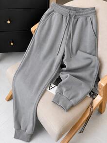 Women Sweatpants - Red, Gray, and Brown - View 4