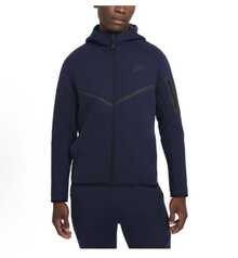 Nike Unisex Tech-Inspired Zip Hoodie Jogger Slim Fit Tapered Tracksuit With Cozy Lining Effortless Streetwear Outerwear For Men Women Sweatpants - Navy Blue Hoodie - 查看 1