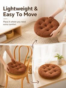 Round Thickened Floor Cushion, Quilted Tatami Seat Pad, Can Be Used For Chair And Back Support, Multi-Functional Chair Pad, Suitable For Home, Office, Dorm, Student Desk, Dining Chair, Meditation, Reading Corner, Bedroom, Living Room, Balcony And Modern Home Decor - Multicolor - View 7