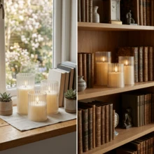 3PCS Beige Flameless LED Pillar Candles, Realistic Flickering Candles With Remote Control, Operated By 2 AA Batteries(Batteries Not Included), For Festival Home Table Indoor Party Ornament - LED Pillar Candles - View 11
