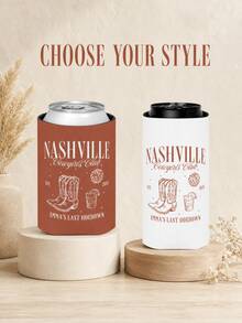1pc Customizable Text Insulated Cup Sleeve, Personalized Name Beer Cup Sleeve, Custom Bachelorette Party Keepsake, Personalized Wedding Anniversary Insulated Cup Sleeve - Multicolor - View 2