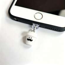 White Mustache And Brown Coffee Cup Phone Dust Plug Pendant Type-C Charging Port Anti-Dust Charm Apple 16 Couple Gift - Multicolor - View 11