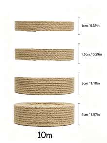 1 Roll Natural Linen Fabric With Linen Ribbon, Suitable For Gift Wrapping, Wedding Events, Parties, Home Bow Handmade Decoration - Flat Linen - View 2