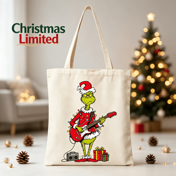 The Grinch 1pc New Green Monster Series Shoulder Bag Tote, Linen Material Large Capacity Canvas Handbag, Can Hold Travel Items And Daily Necessities, Essential For Daily Commute And Outings