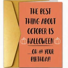 Halloween Themed Funny Birthday Card - Adorable Cartoon Design, Perfect Choice For October Celebration - Multicolor - View 8