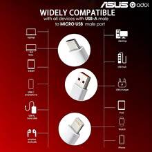 ASUS Kabel Pengisian Cepat 3-in-1, 1,2m/4ft, Kabel Pengisian Multi-Port, Dikepang untuk Ketahanan dan Anti-Putus, Kompatibel dengan iPhone 17 Pro Max, 16 Pro/15/14/13/12 dan Smartphone Lainnya. Antarmuka USB A ke Lightning/Type C/Micro USB. Cocok untuk ponsel, laptop, tablet, headphone, dan perangkat pintar lainnya. - Putih - View 7