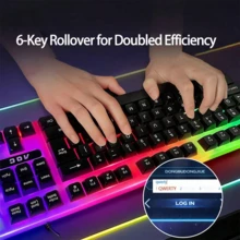AOC KM100 Gaming Keyboard & Mouse Combo, RGB Backlit, Ergonomic Design, Black, USB Wired, Mechanical Keyboard For PC - View 6
