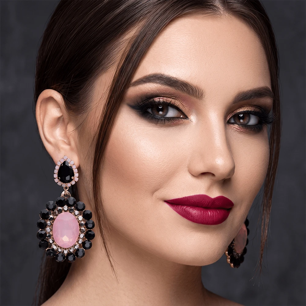1pair Rhinestone Earrings,Elegant And Simple Dangling Women's Glass,English Water Drop Design,Water Droplet Suitable For Daily Wear And Parties