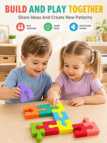 Geometric Shape Sorting & Block Unlocking Puzzle Colorful Blocks Educational Toy, Puzzle, Children's Game, Fine Motor Skills Game, Children's Travel Activity, Geometric Block Matching, Matching Game, Travel Toy, Children's Puzzle - Multicolor - View 4
