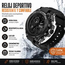 Men's Digital Sports Watch, 30M Water Resistant, LED Light, Stopwatch And Alarm, Military Style With Gift Box - Black - View 9