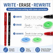 Erasable Gel Pen Set, 6 Pens With 30 Red And Black Ink Refills And 2 Erasers, Smooth Writing Refillable Friction Pens For Students, School, Office, Homework, Notes, Journaling And Daily Writing - Multicolor - View 8
