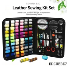 EDCUEBE7 183pcs Sewing Tool Kit, Includes Sewing Needles, Multi-Color Threads, Scissors, Thimbles, Threaders And Measuring Tape, DIY Sewing Storage Bag, Suitable For Home And Travel (Accessory Colors Random) - Black Sewing Bag - View 2