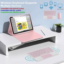 Keyboard Case With Detachable Rechargeable Bluetooth Keyboard (280mAh) And Touchpad Compatible With Samsung Galaxy Tab / / SE, With Pen Slot (Pink) - Pink - View 4