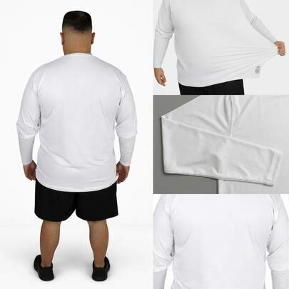 Malhado    Esportes e atividades ao ar livre - função urbana    Tecido de malha    Manga Comprida    Longo    CAMISA UV