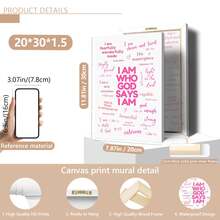 1pc Religious Theme Poster, Fashion Wall Art, Includes Bible Verses, Suitable For Christian College Students, Pink Decorative Art, 'Divine Identity' Poster, Suitable For Church Decor, Canvas Print - 1PC - View 16