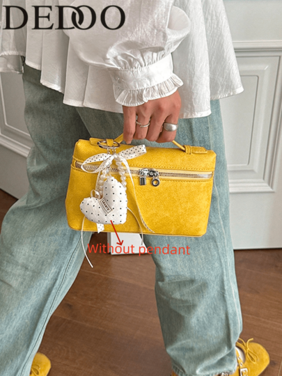 Dedoo 1pc Fashion Daily Korean Style Polka Dot Print Square Shoulder Crossbody Bag (Without Pendant)