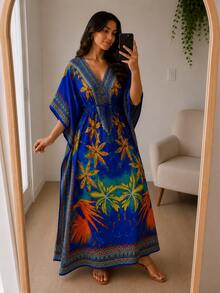 Women Long Dresses - 花藍色 - 查看 2