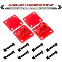 AMBULL 2 Pack D-Ring Shackles Mount With Backer Plate, 5 TON Bolt On Clevis Mount Bumper Shackle Bracket DarkGreen/Red - Green - View 2