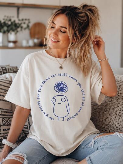 100% Cotton Funny ADHD Graphic T-Shirt For Women, Overstimulated Meme Tee, Soft Casual Short Sleeve Crew Neck Gift For Her Everyday Top