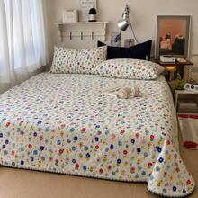 Set Sprei 3 Potong dengan Hiasan Renda, Motif Bunga, Renda Rajutan, Gaya Pedesaan Inggris, Cocok untuk Tempat Tidur Tunggal, Tempat Tidur Ganda, Tempat Tidur Mahasiswa - MultiWarna - View 5