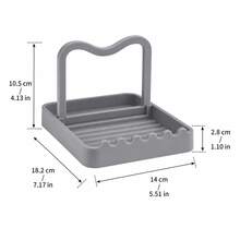 1pc Multifunctional PP Pot Lid Holder & Utensil Tray, Kitchen Countertop Spoon/Spatula/Ladle Storage Tray - Multicolor - View 5