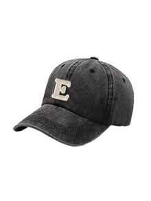 1pc Fashion Black 26 Letter Patch Minimalist Duck Bill Cap, Curved Brim Dad Hat, Outdoor Adjustable All-Season Face-Slimming Versatile Baseball Cap - Black - View 22