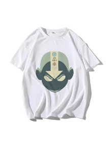 Breathable Summer  Hip-Hop Print Top, Unisex - 白色 - 查看 1