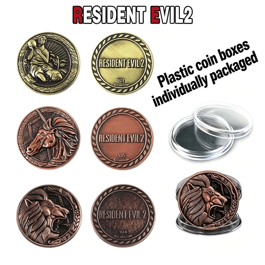 1pc 2 Game Coin, Vintage Saintess, Unicorn Lion Commemorative Coin, Collectible Coin, Letter Coin - Multicolor - View 1