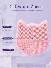 2-In-1 Silicone Makeup Brush Cleaning Pad With Brush Drying Rack, Portable Cat-Shaped Makeup Brush Cleaning Pad, Manual Makeup Brush Cleaning Machine - Multicolor - View 5
