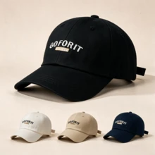 1 Stück Gothic-Stil lässige Herren-Baseballkappe, Buchstabenstickerei, Unisex-Mode, Sonnenschutz, geeignet für Outdoor-Aktivitäten - mehrfarbig - Übersicht 2