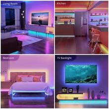 Lampu Strip LED RGB 44 Tombol dengan Remote Kontrol USB, Dapat Diredupkan dan Mengubah Warna dengan Warna Kustom DIY, Pita LED Perekat untuk Dekorasi Rumah, Lampu Latar TV, Pencahayaan Ambient Kamar Tidur & Ruang Tamu - Strip LED 44k-3535 - View 9