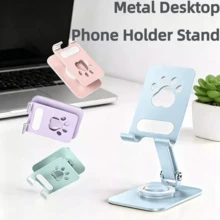 Giá đỡ điện thoại để bàn bằng kim loại, điều chỉnh được góc và chiều cao, giá đỡ điện thoại di động đa năng tương thích với Phone 17 Pro Max 16 15 14 13 Mini và tất cả các smartphone - A - Xem 3