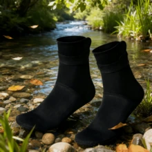 1 Pair Long Diving Socks, 85% Nylon + 15% Spandex Material, Enhanced Grip In Wet And Slippery Environments, Improved Diving Comfort, Adult Diving Socks - Black - View 4
