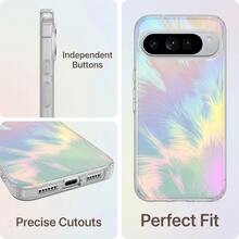 Feather Gradient Transparent Protective Case Compatible With Google Pixel 11Pro XL 11/11Pro/10/9 Pro XL/10/9 Pro/9A/10A Colorful Shockproof Phone Case - K7 - View 4