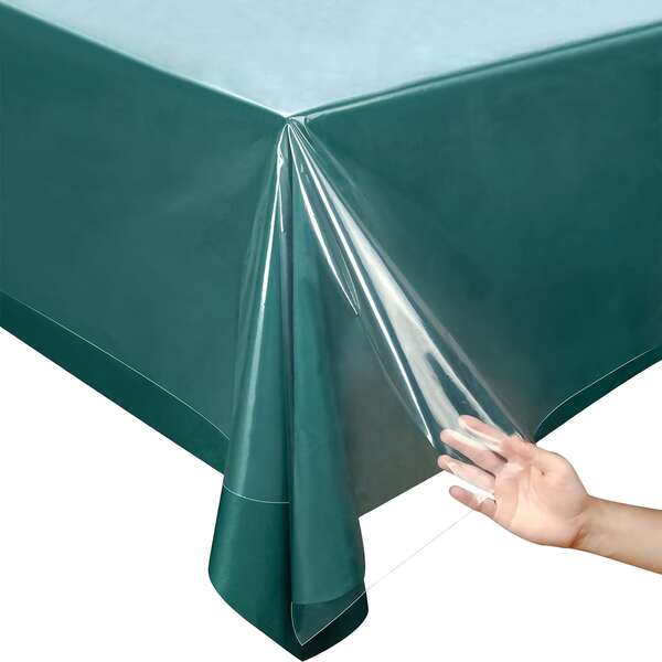 0.25Mm Thick Clear PVC Table CoverSquare Desk Protector Mat Easy Clean For Dining Room Office Vanity Study 90X 180m