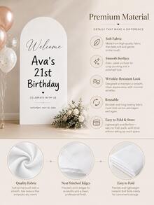Customized Wedding Arch Fabric Decor Cover | Personalized Photo/Name/Date/Text, Polyester Double-Sided Elastic Backdrop, Party Decoration, Wedding Welcome Sign, Bridal Shower Gift, No Power Needed, Suitable For Wedding, Birthday, Party - Multicolor - View 3