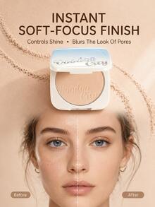 voodoo city Soft Focus Oil Control Pressed Powder 20g Large Capacity Matte Setting Powder Lightweight Pore Concealing Face Powder Oil Control Smooth Natural Makeup Finish Long-Lasting Ivory - 01 - View 3